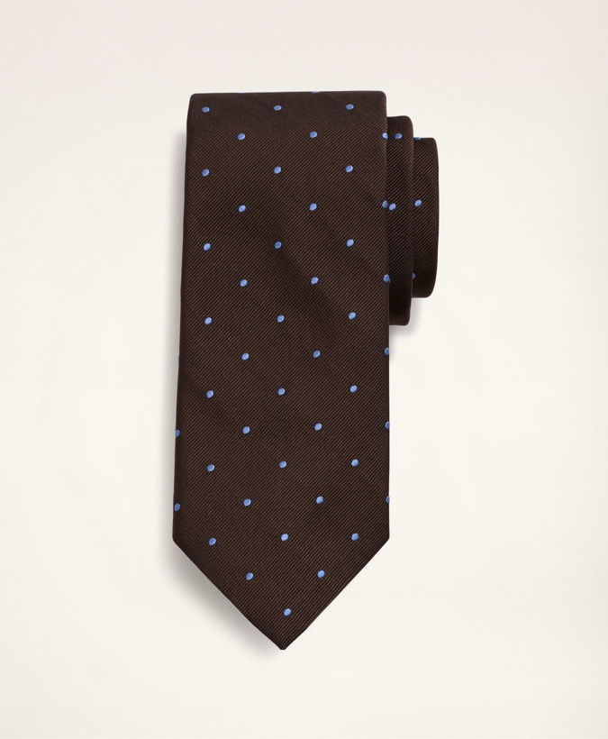 Photo: Brooks Brothers Men's Silk Dot Tie | Brown