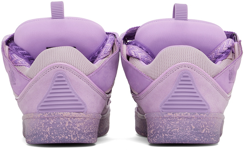 Lanvin Purple Leather Curb Sneakers Lanvin