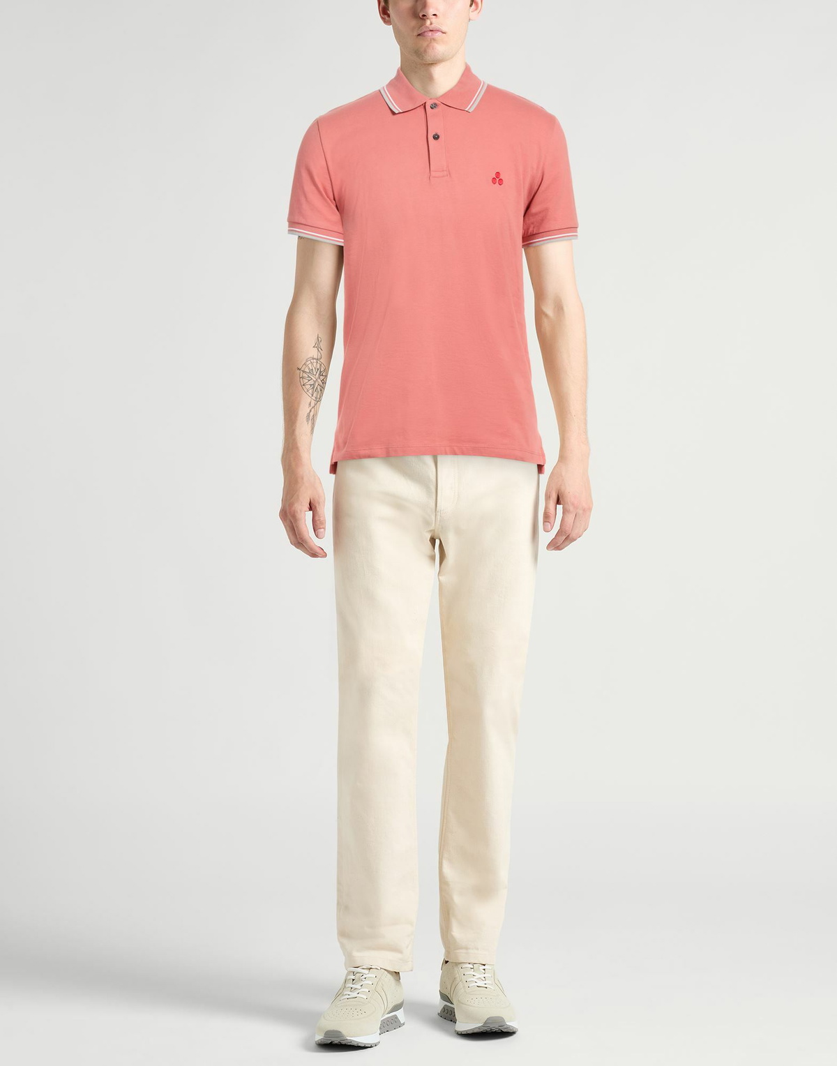 Peuterey Mens Polo shirt in Salmon pink