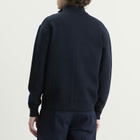 Drôle de Monsieur Men's Striped Zipped Knit Jacket in Navy