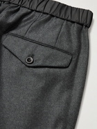 Incotex - Slim-Fit Shell-Trimmed Virgin Wool-Flannel Trousers - Gray