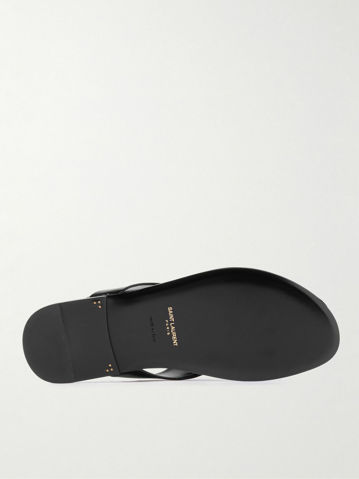 SAINT LAURENT - Kouros Leather Flip Flops - Black Saint Laurent