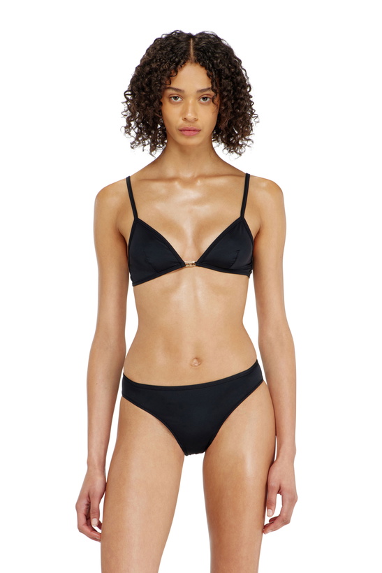 Photo: Diesel Triangle bra in nylon with Oval D detail - Bras Womens in Black