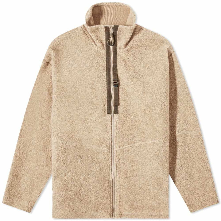 Photo: Garbstore Men's Wool Zip Fleece in Natural