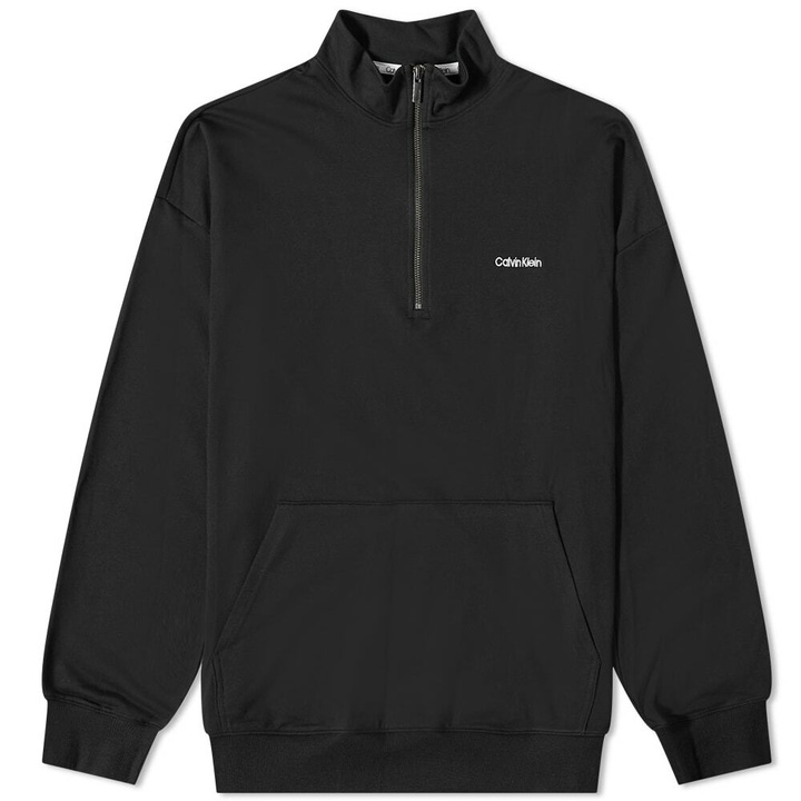 Photo: Calvin Klein Men's CK Underwear Logo Quarter Zip Sweat in Black