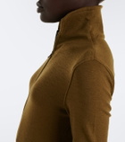 Mugler Wool-blend jersey polo dress