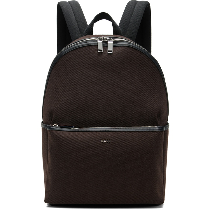 Photo: BOSS Brown Logo Lettering Backpack