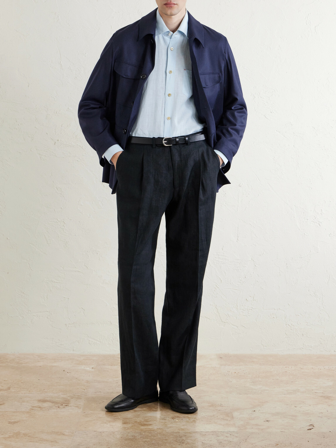 Kiton - Linen Shirt - Blue