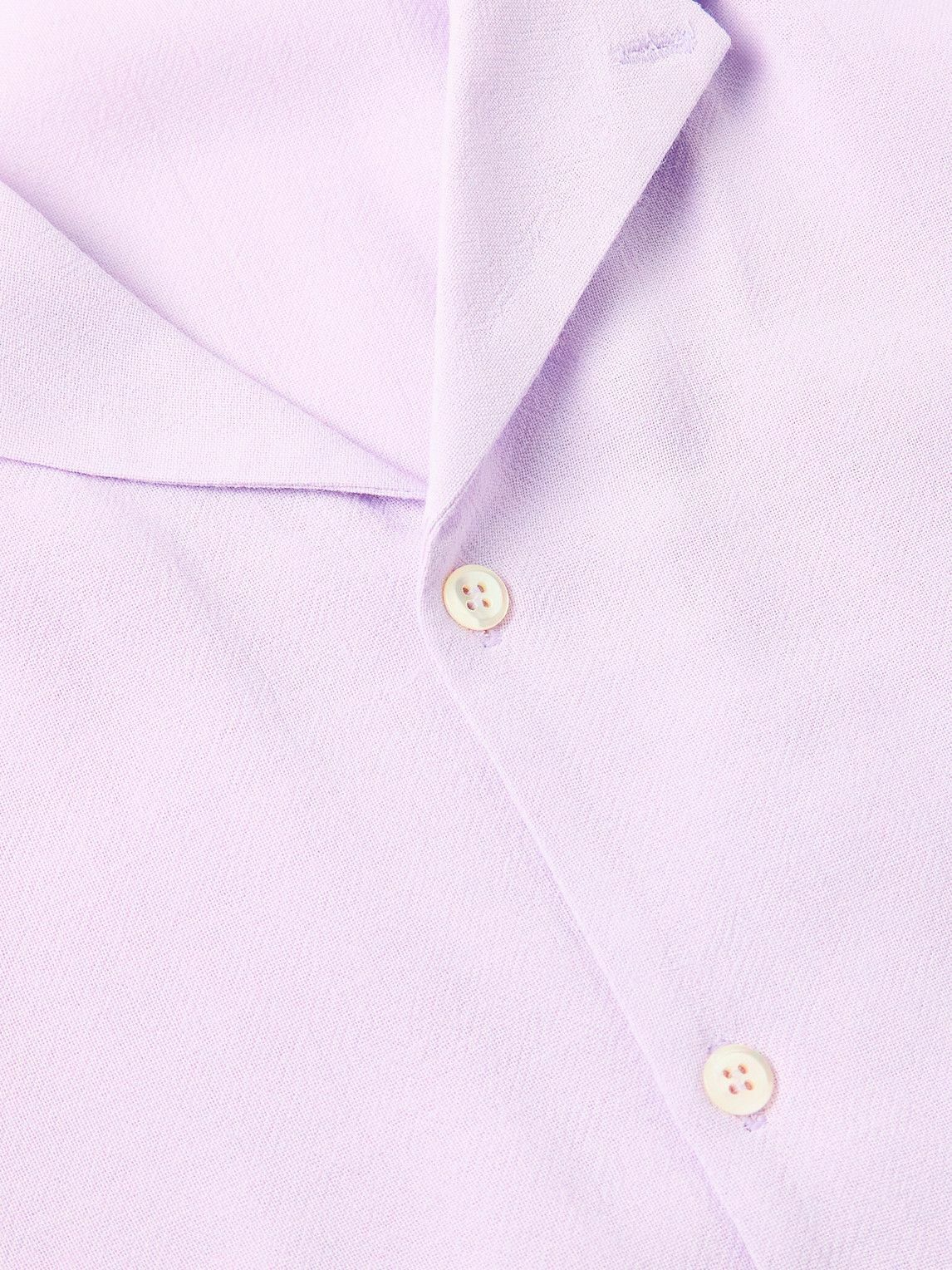 Séfr - Noam Convertible-Collar Voile Shirt - Purple