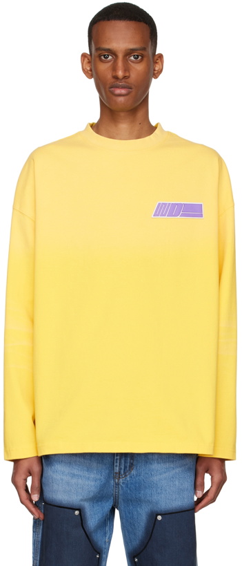 Photo: We11done Yellow Cotton Long Sleeve T-Shirt