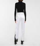 Peter Do - Lace-trimmed satin straight pants
