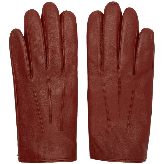 Photo: Hugo Red Leather Gloves