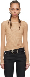 GUESS USA Beige Faded Long Sleeve T-Shirt