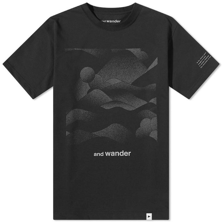 Photo: And Wander Men's Mountain Camo T-Shirt in Black