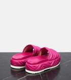 Gucci - Angelina quilted satin platform slides