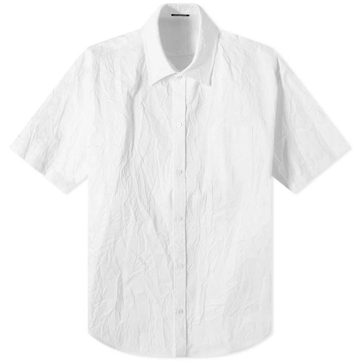 Photo: Balenciaga Crinkled Logo Short Sleeve Shirt