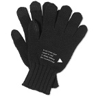 And Wander Men's Wool Knit Gloves in Black