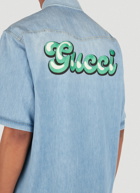 Gucci - Logo Patch Denim Shirt in Blue