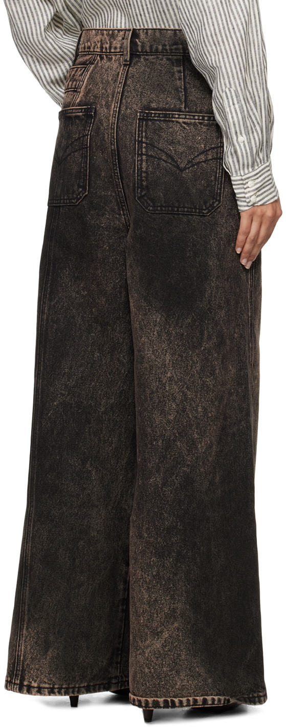 Feng Chen Wang Brown Wrap Front Jeans