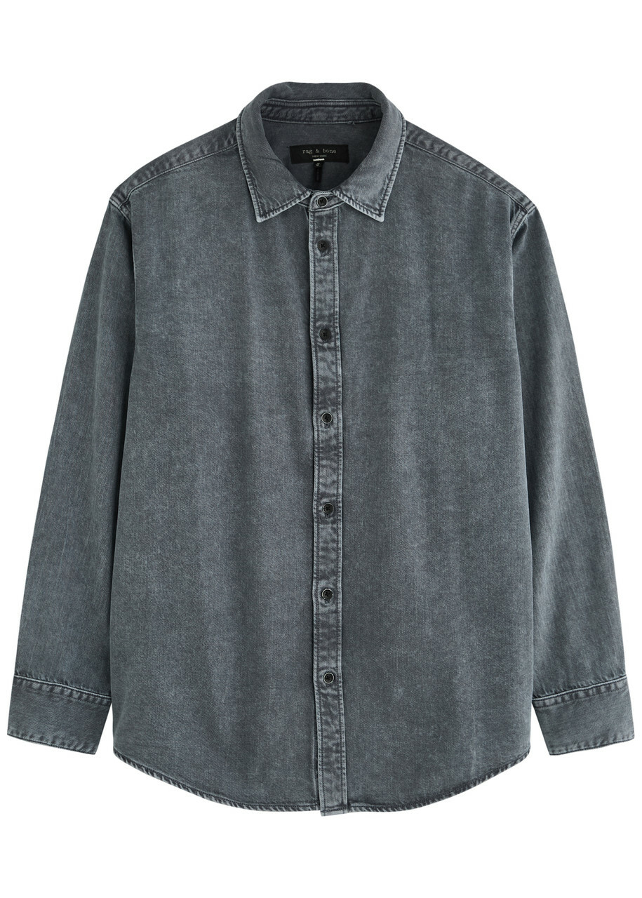 Rag & Bone Matthew Faded Denim Shirt Blue