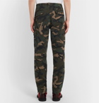 Valentino - Slim-Fit Camouflage-Print Cotton Cargo Trousers - Men - Green