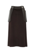 Low Classic Chocolate Synthetic Leather Skirt