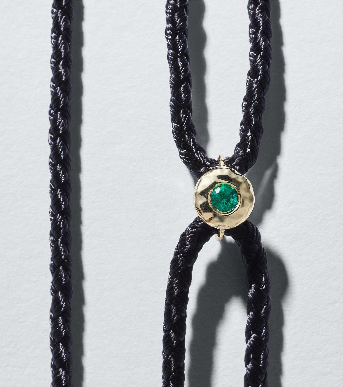 Octavia Elizabeth Parachute Nesting Gem 18kt gold bracelet with emerald