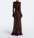 De La Vali Clementina asymmetric lace maxi dress