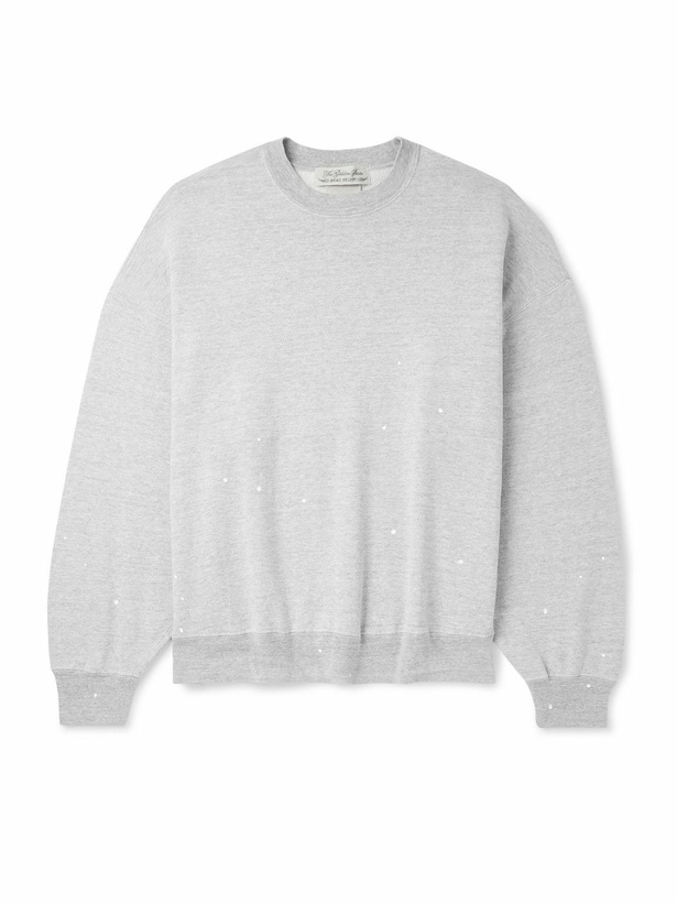 Photo: Remi Relief - Paint-Splattered Cotton-Jersey Sweatshirt - Gray