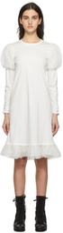 Renli Su White Mulberry Silk Puff Shoulder Dress