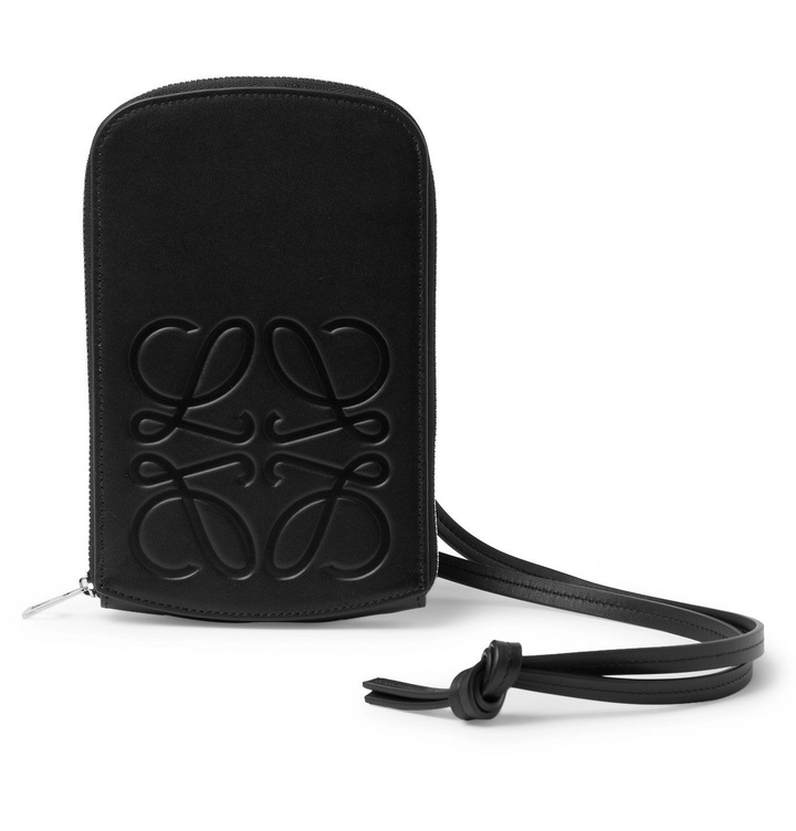 Photo: Loewe - Logo-Debossed Leather Pouch - Black