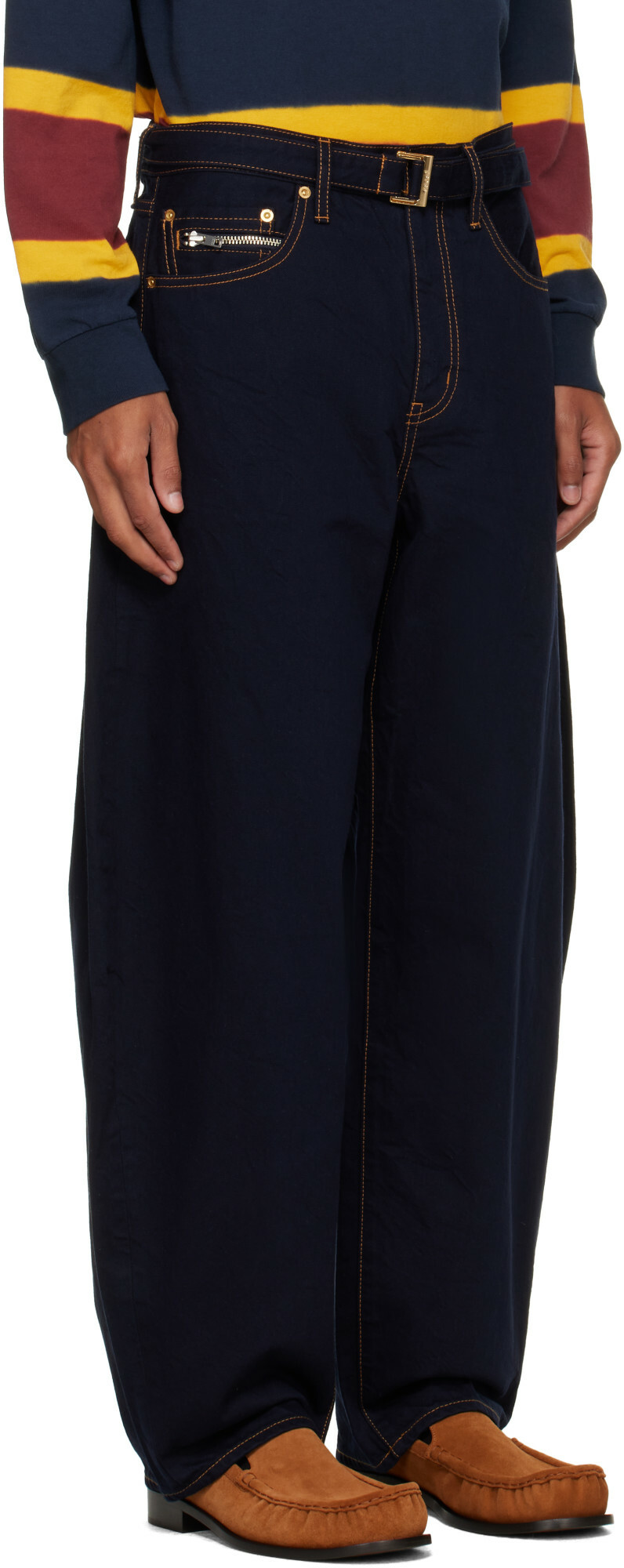 sacai Navy Belted Jeans