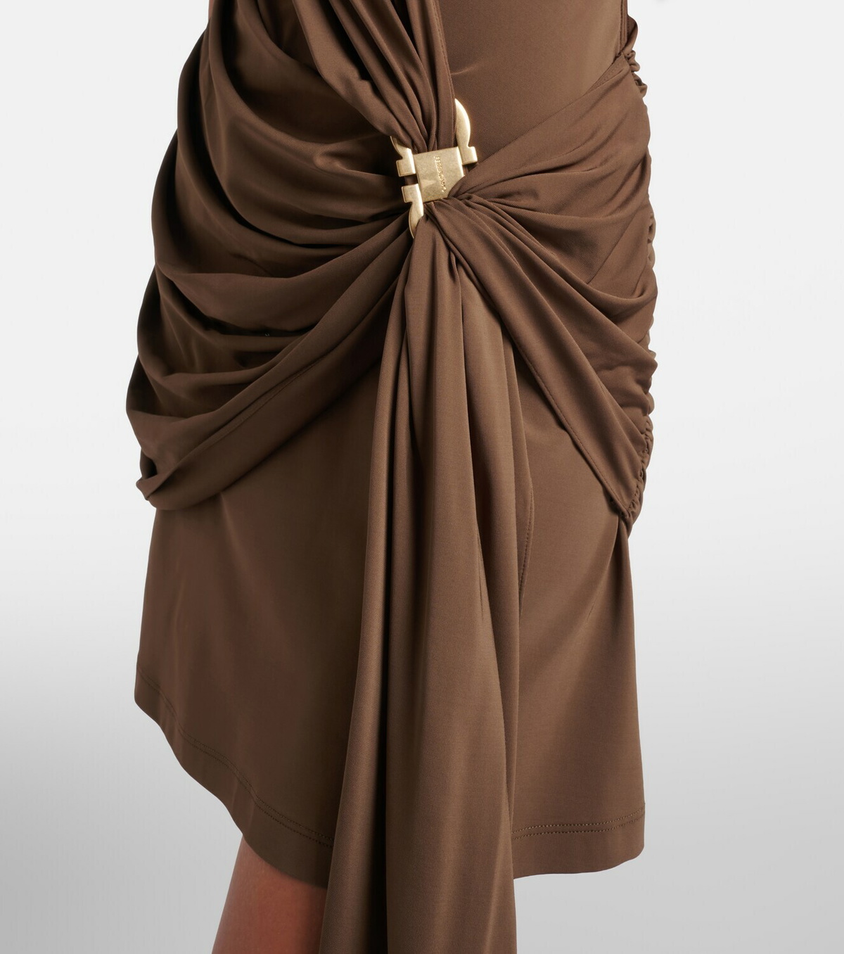 Ferragamo Draped gathered jersey minidress