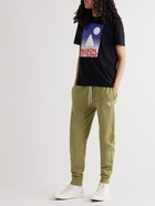 Maison Kitsuné - Tapered Logo-Appliquéd Cotton-Jersey Sweatpants - Green