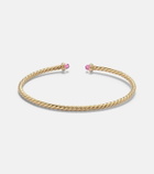 David Yurman Cablespira® Flex Micro 18kt gold cuff bracelet with tourmaline