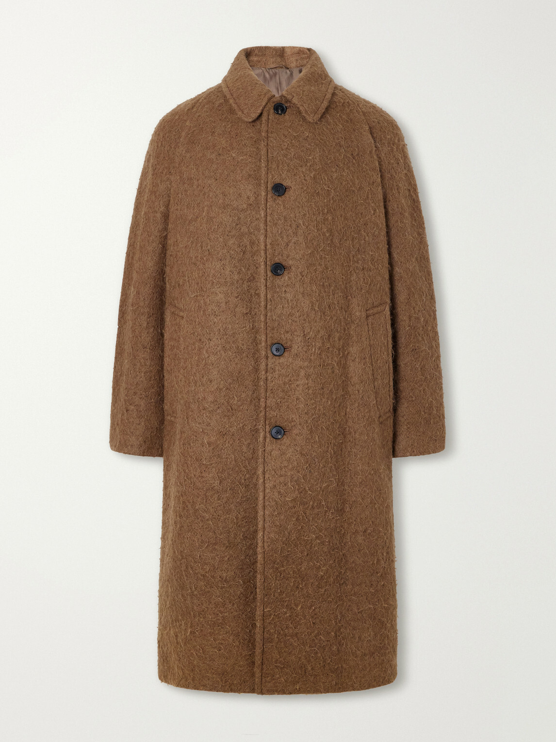 Kaptain Sunshine - Brushed Wool-Blend Woven Coat - Brown