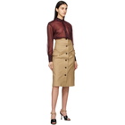 Victoria Beckham Burgundy Sheer Classic Shirt