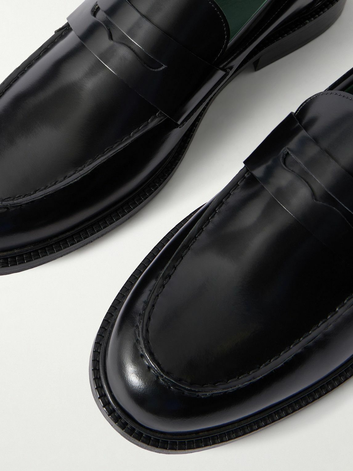 VINNY's - Townee Leather Penny Loafers - Black