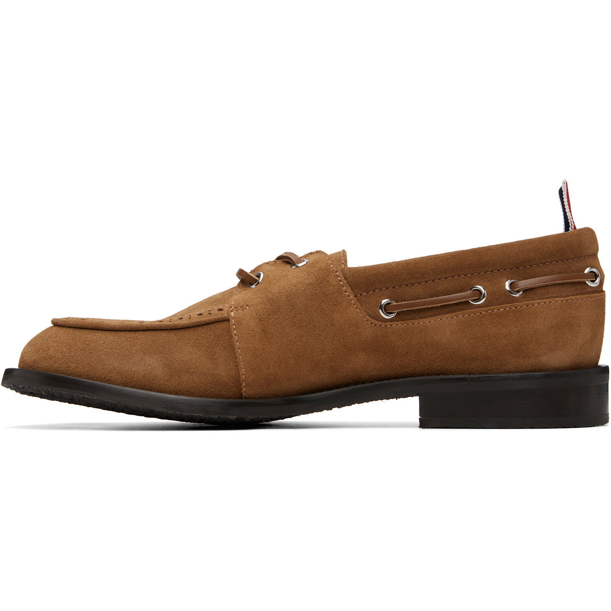 Thom Browne Brown Calf Suede Boat Shoes