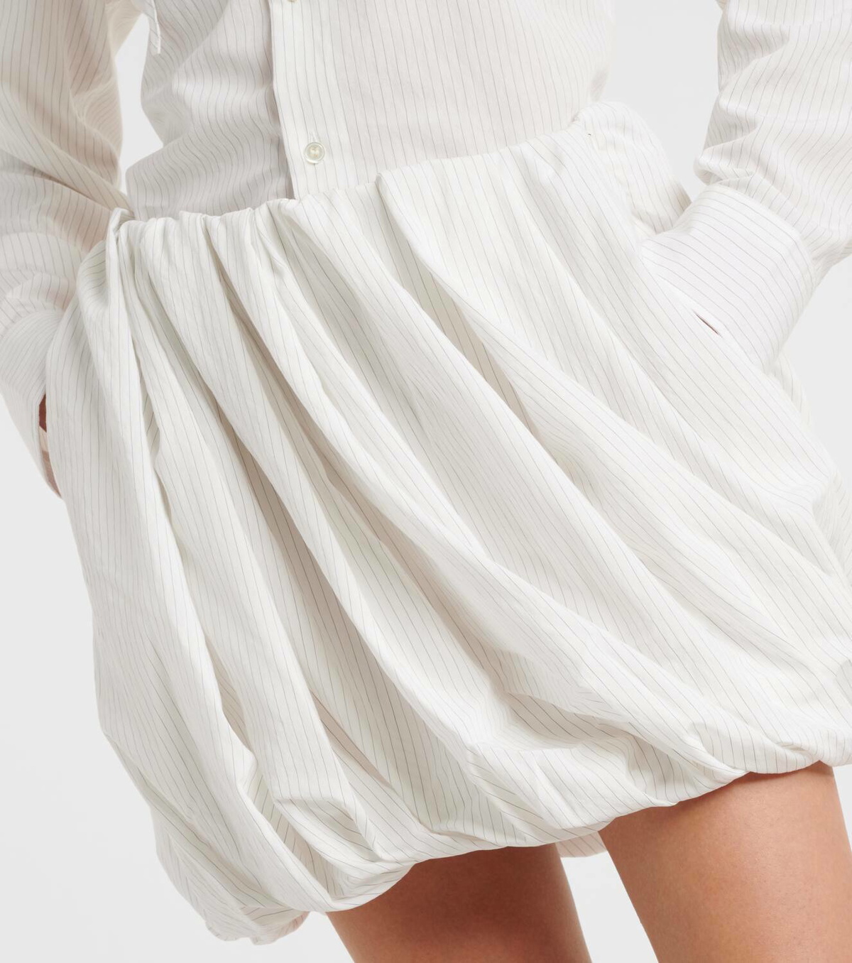 JW Anderson Gathered pinstripe balloon miniskirt