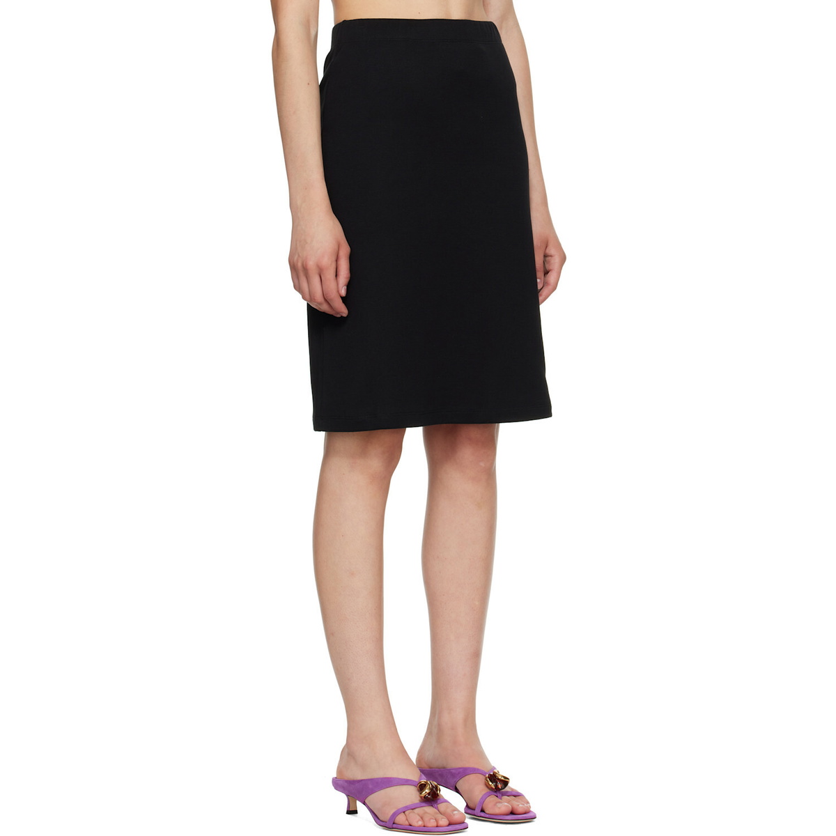 FLORE FLORE Black Marie Midi Skirt