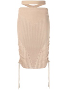 ANDREADAMO - Cut-out Ribbed Midi Skirt