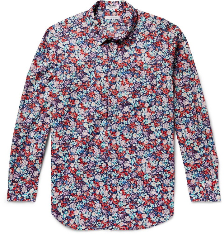 Photo: Engineered Garments - Floral-Print Cotton-Poplin Shirt - Blue