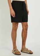 Raith Silvano Crinkled Cotton Shorts Black