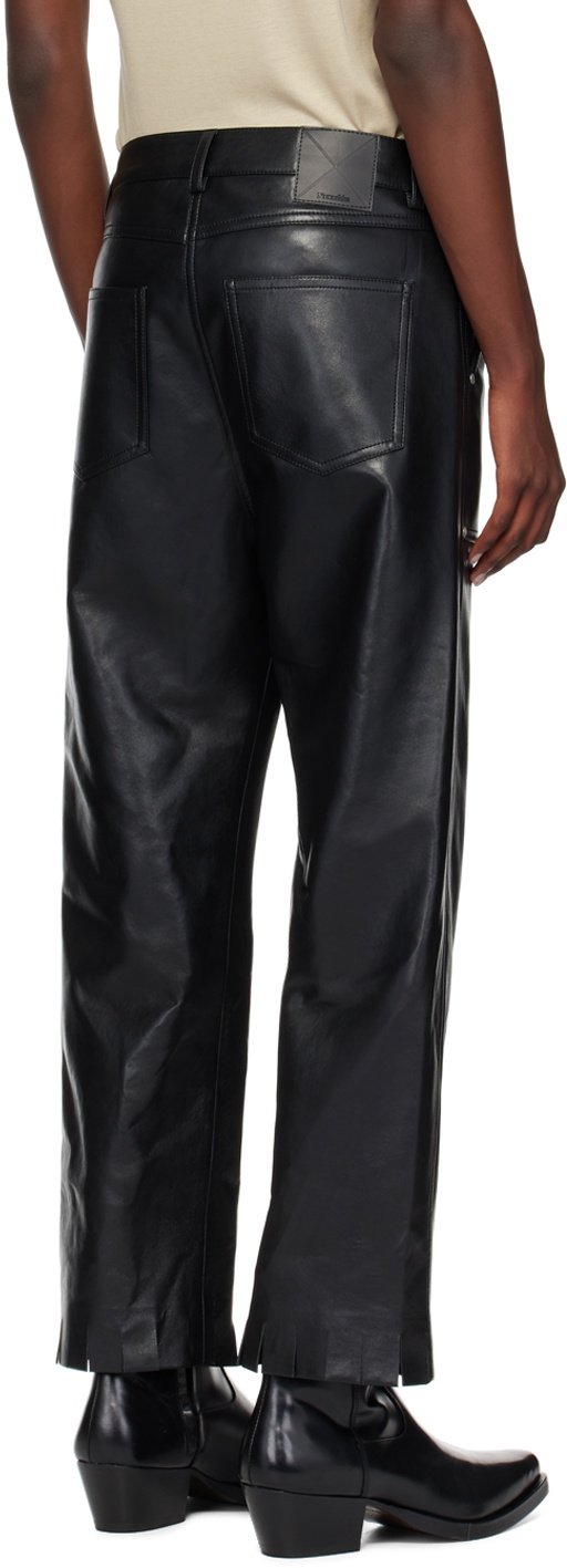 Nanushka Black Quido Regenerated Leather Trousers