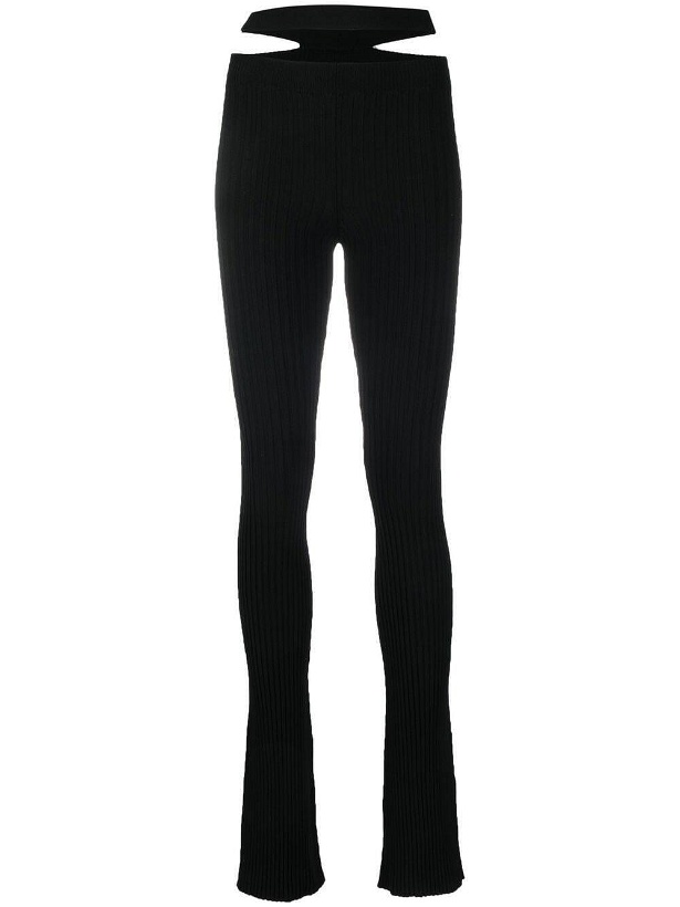 Photo: ANDREADAMO - Ribbed Knit Cut-out Flared Trousers