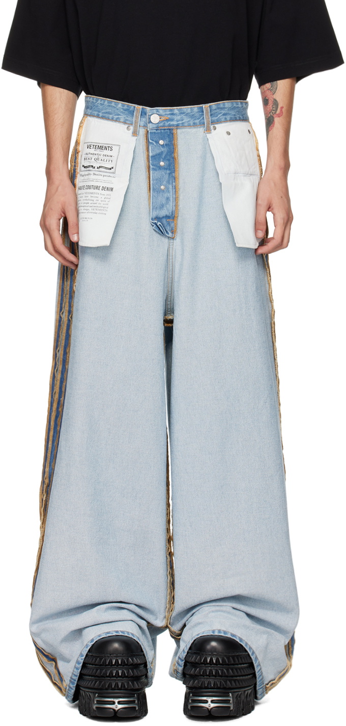VETEMENTS Blue Inside Out Big Shape Jeans Vetements
