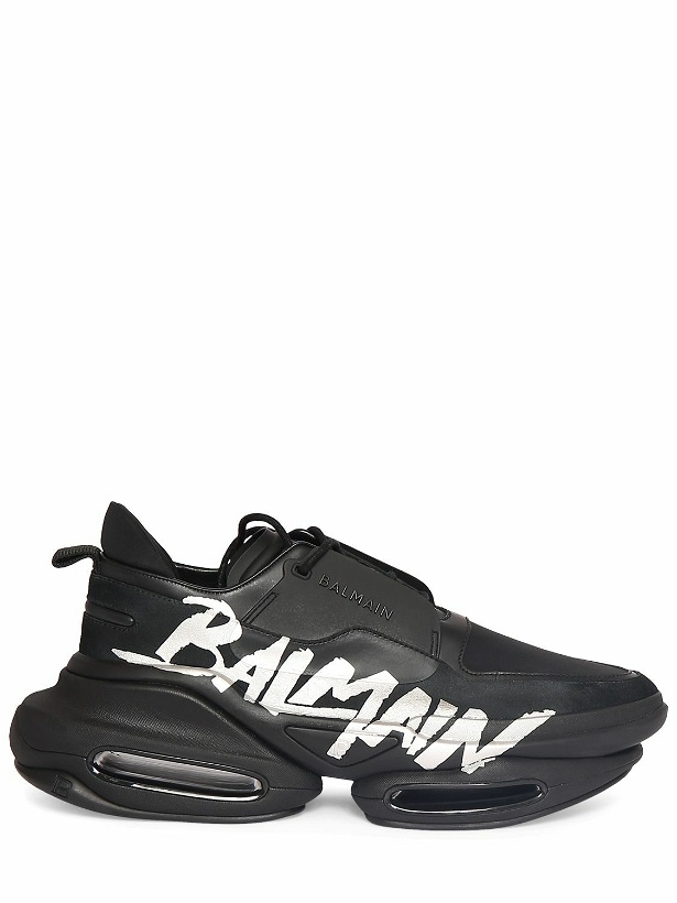 Photo: BALMAIN - B Bold Low Rubberized Leather Sneakers