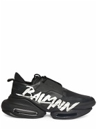 BALMAIN - B Bold Low Rubberized Leather Sneakers