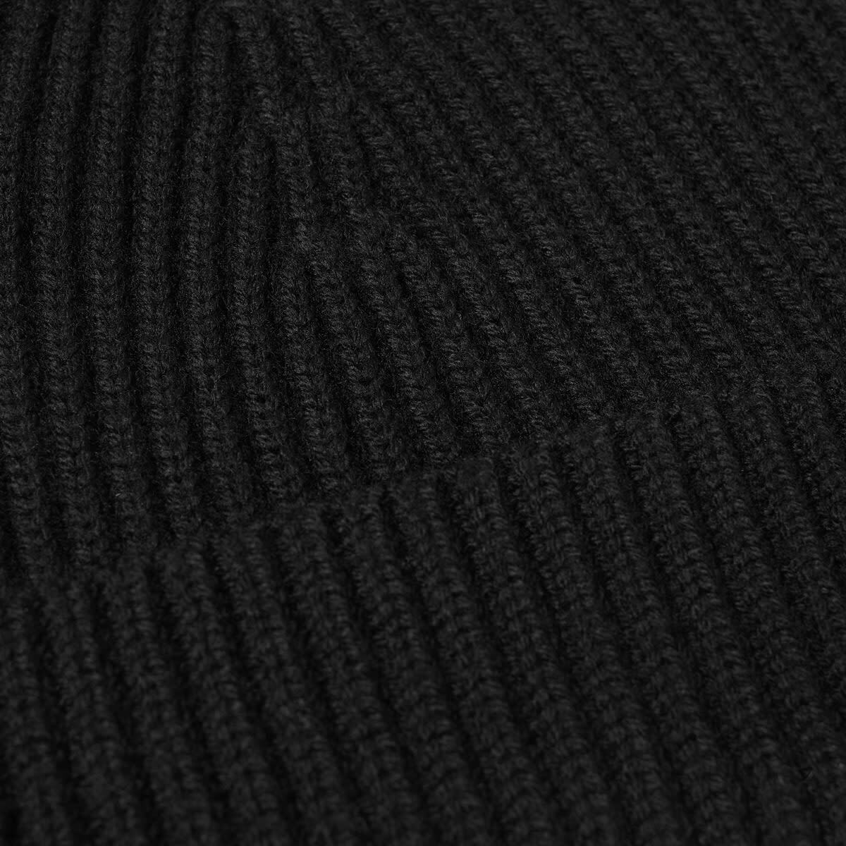 Studio Nicholson Men's Neam Fisherman Rib Beanie in Black